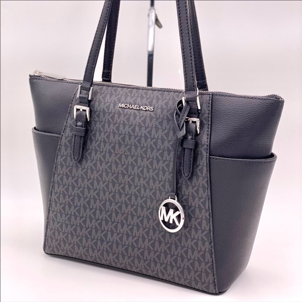 Michael Kors Charlotte LG TZ Tote Black - Picture 2 of 11